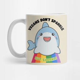 Not Sparkle but Sharkle Shark Animals Cute Funny Vegan Pun Mug